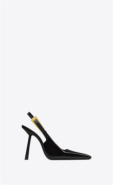 ysl heels maroon|LEE slingback pumps in patent leather .